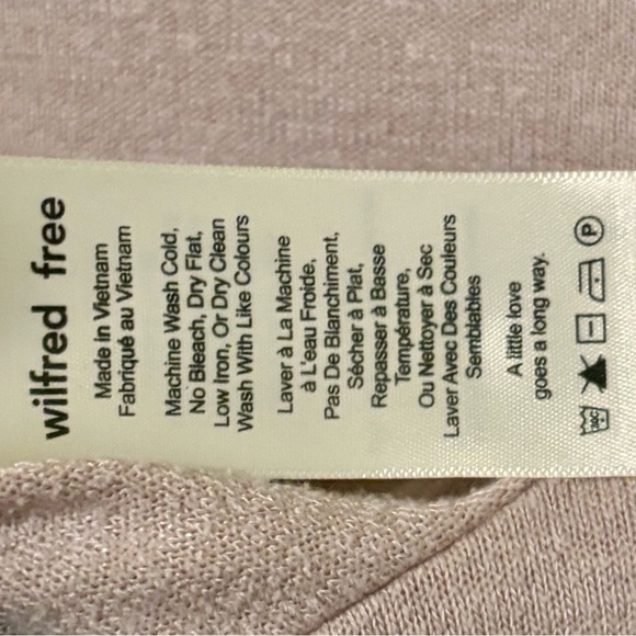 Wilfred| Aritzia Pretty Kait Pink Front Knot Short Sleeve Knit Crop Top Sz XXS - Picture 3 of 3